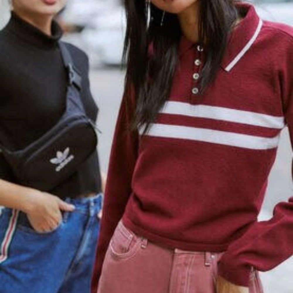 PacSun (Kylie & Kendall) XS Burgundy Polo Sweater
